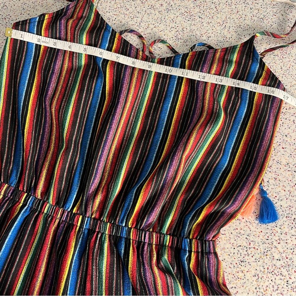Show Me Your MuMu Rorey Fiesta Multi Stripe Shorts Romper with Tassels Women’s M - Picture 8 of 10